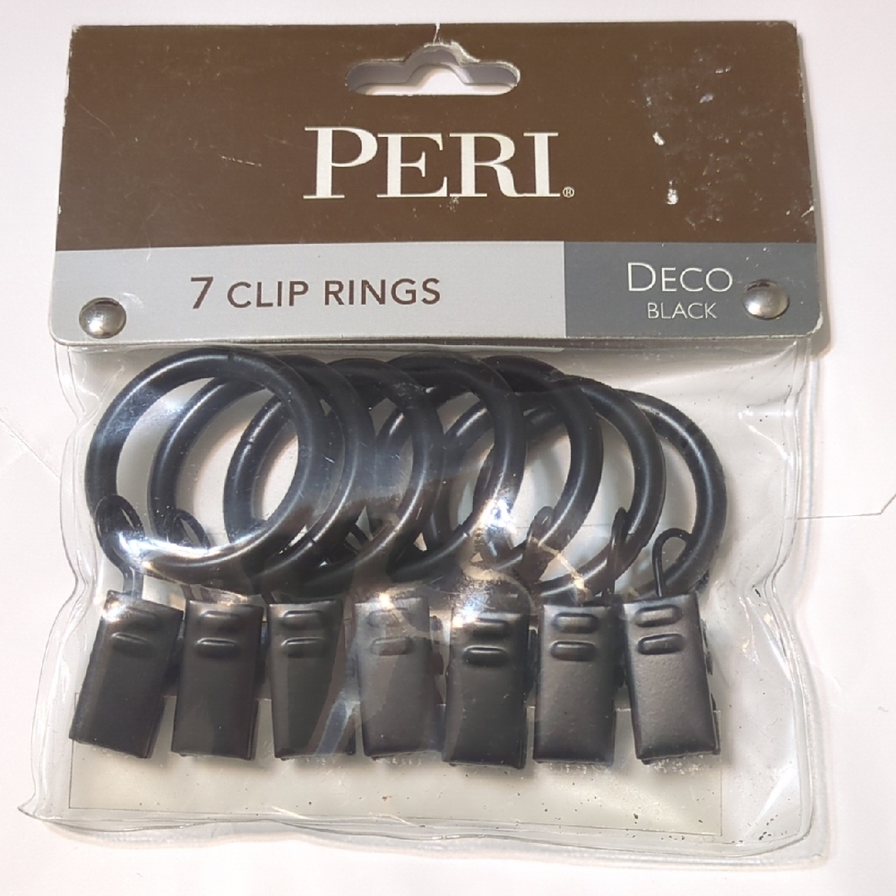 Black Clip Rings - Set of 7
